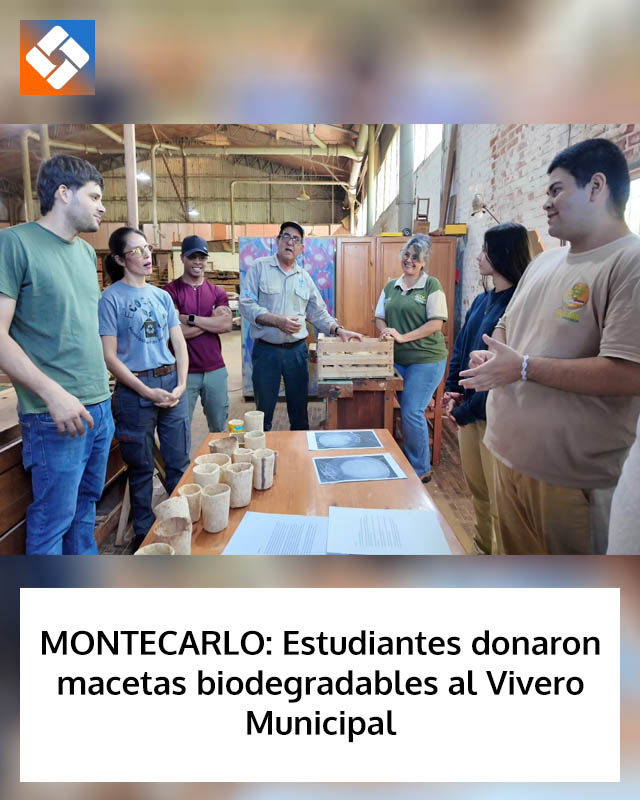 MONTECARLO: Estudiantes donaron macetas biodegradables al Vivero Municipal