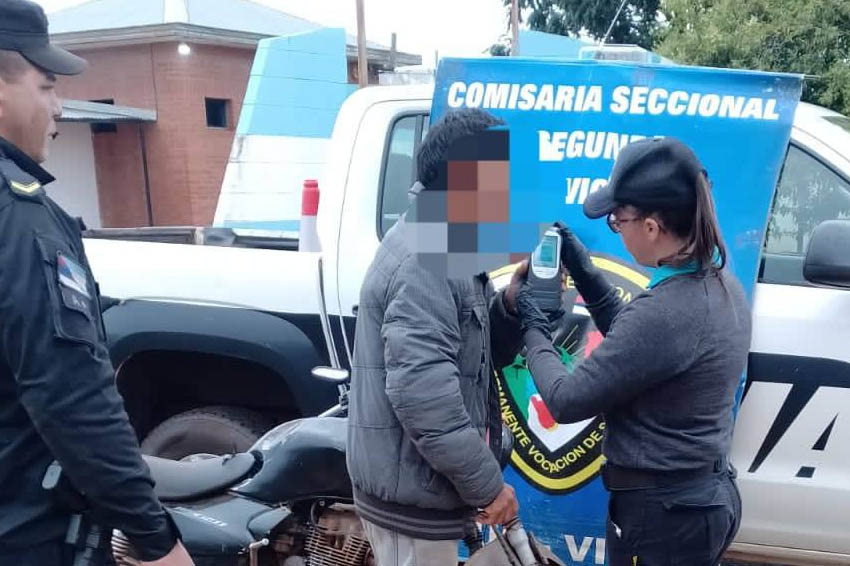 SAN VICENTE: Motociclista fue detenido con 1,81 g/L de alcohol en sangre