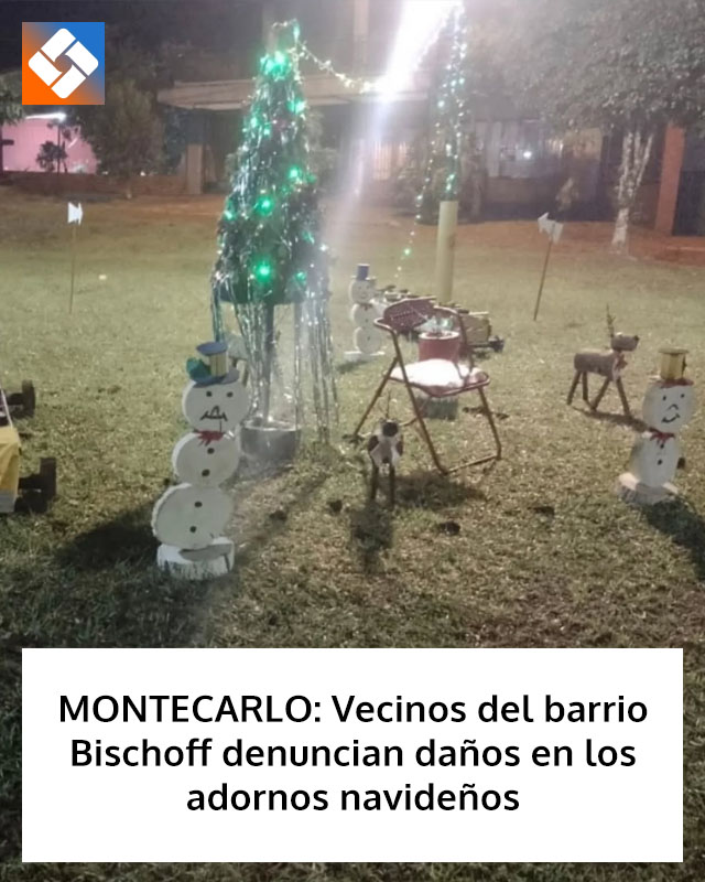 MONTECARLO: Vecinos del barrio Bischoff denuncian daños en los adornos navideños