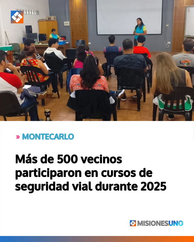 MONTECARLO: Más de 500 vecinos participaron en cursos de seguridad vial durante 2025