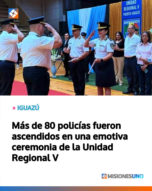 Más de 80 policías fueron ascendidos en una emotiva ceremonia de la Unidad Regional V
