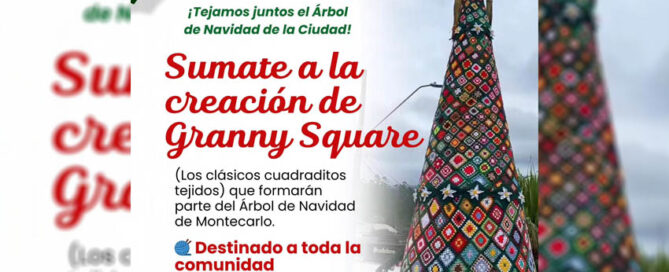 Convocan a vecinos a tejer al crochet el arbolito de Navidad de la ciudad