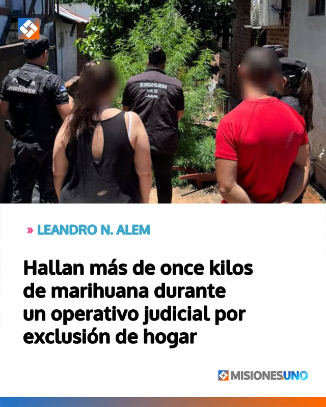 Hallan más de once kilos de marihuana durante un operativo judicial por exclusión de hogar
