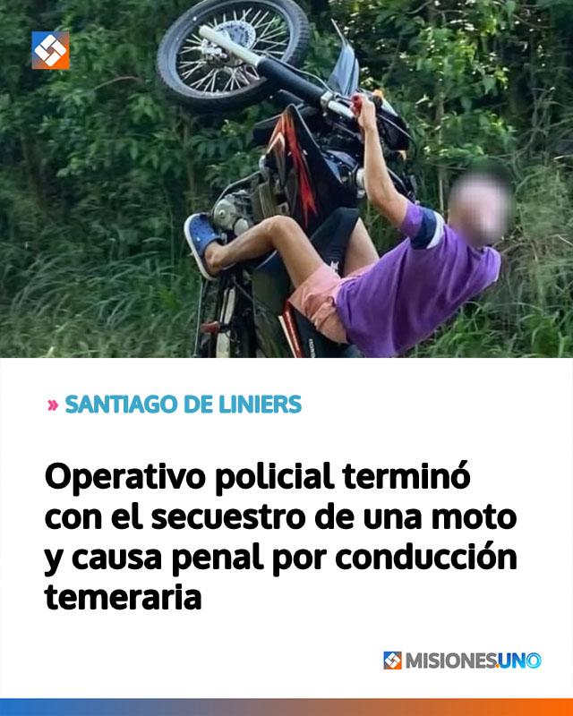 Operativo policial terminó con el secuestro de una moto y causa penal por conducción temeraria