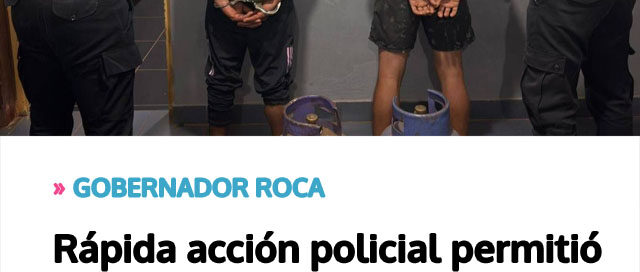 Rápida acción policial permitió recuperar garrafas sustraídas de un instituto educativo