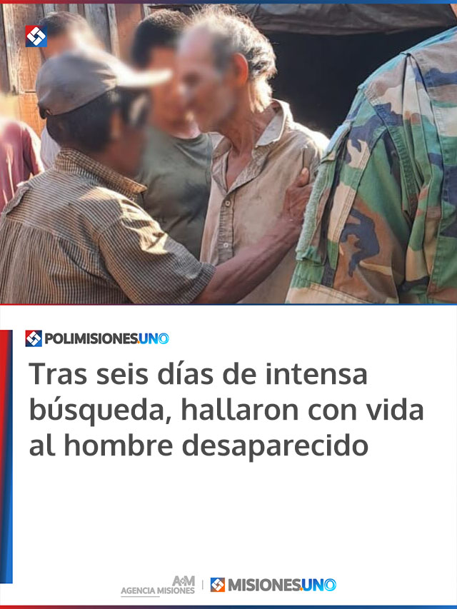 Tras seis días de intensa búsqueda, hallaron con vida al hombre desaparecido