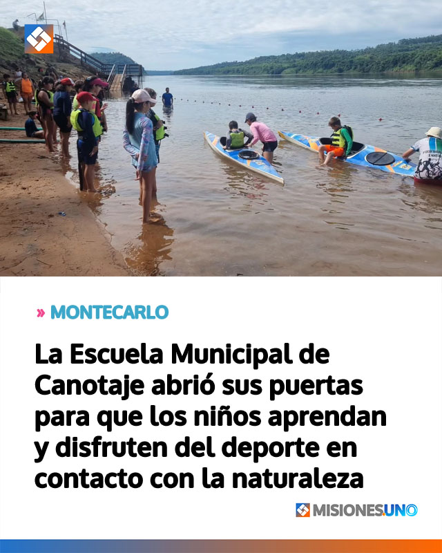 La Escuela Municipal de Canotaje abrió sus puertas para que los niños aprendan y disfruten del deporte en contacto con la naturaleza