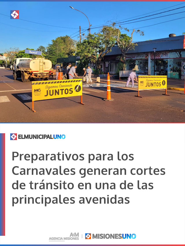 Preparativos para los Carnavales generan cortes de tránsito en una de las principales avenidas