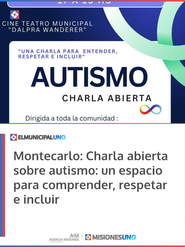 Montecarlo: Charla abierta sobre autismo: un espacio para comprender, respetar e incluir