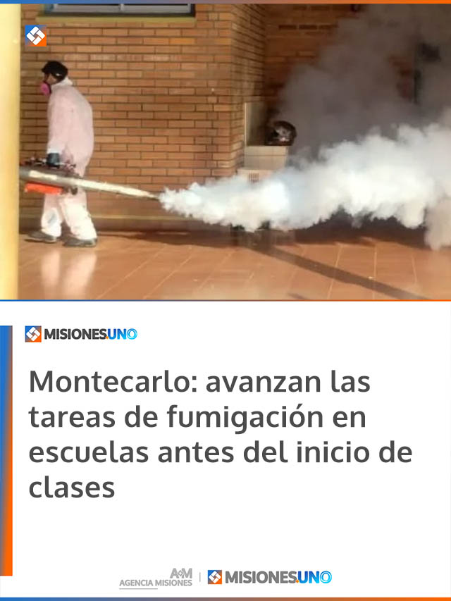 Montecarlo: avanzan las tareas de fumigación en escuelas antes del inicio de clases