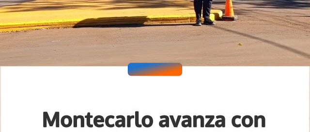 Montecarlo avanza con la pintura de sendas peatonales y registra cortes de tránsito en avenida El Libertador